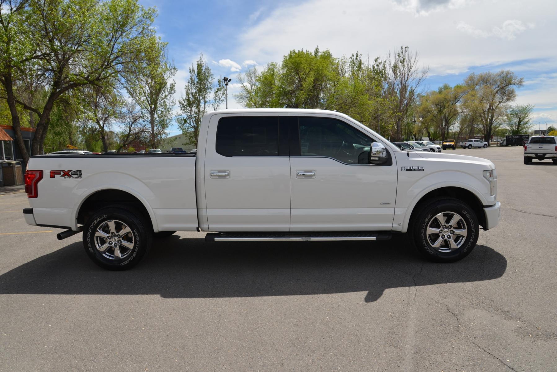 2015 White Platinum Metallic /Black Leather Ford F-150 Platinum FX4 (1FTFW1EG5FF) with an 3.5 Ecocoost Twin Turbo V6 engine, 6-Speed Automatic transmission, located at 4562 State Avenue, Billings, MT, 59101, (406) 896-9833, 45.769516, -108.526772 - 2015 Ford F-150 Platinum SuperCrew 6.5-ft. Bed 4WD - Extra clean! 3.5L V6 Ecoboost Twin Turbo Engine - 6 speed automatic transmission - 4WD - 135,146 miles - Inspected and serviced - copy of inspection and work performed as well as a full vehicle history report provided Platinum Series - cli - Photo #4